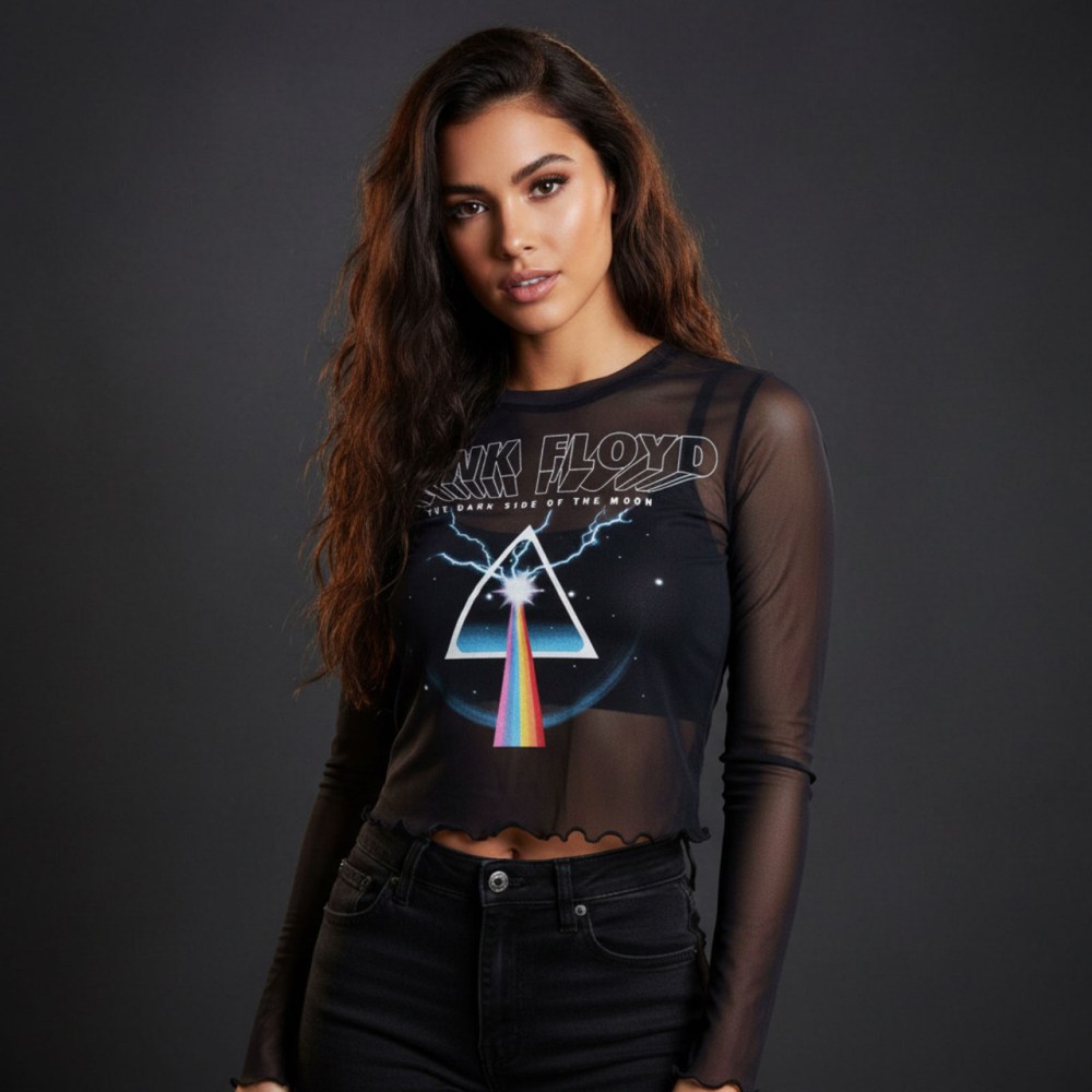 Pink Floyd - Lightning Prism Crop top - Blauw